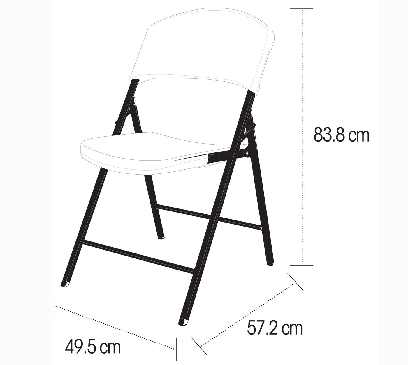 Lifetime Products Contoured Folding Chair, White