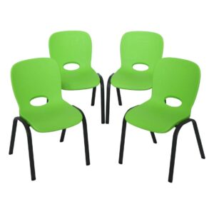 Lifetime 80473 Kids Stacking Chair (4 Pack), Lime Green