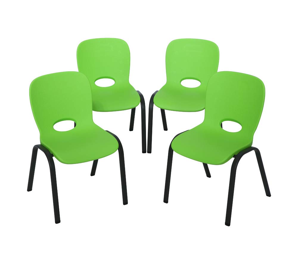 Lifetime 80473 Kids Stacking Chair (4 Pack), Lime Green