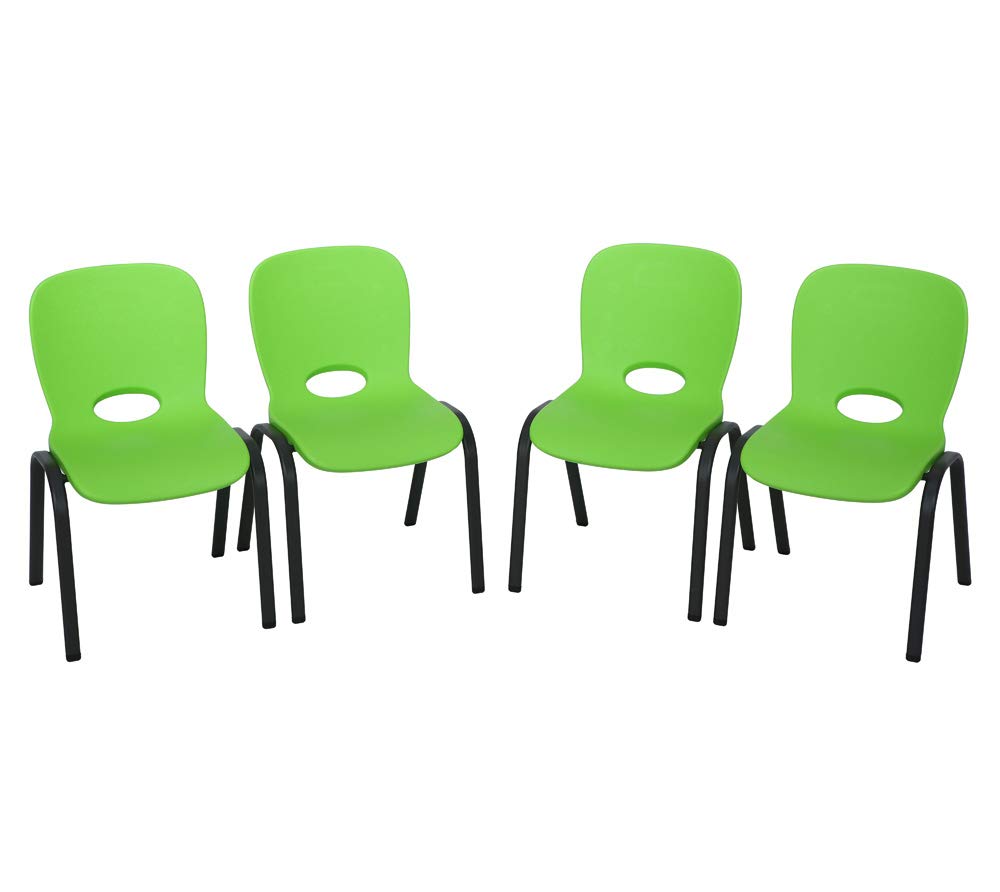 Lifetime 80473 Kids Stacking Chair (4 Pack), Lime Green