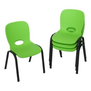 Lifetime 80473 Kids Stacking Chair (4 Pack), Lime Green