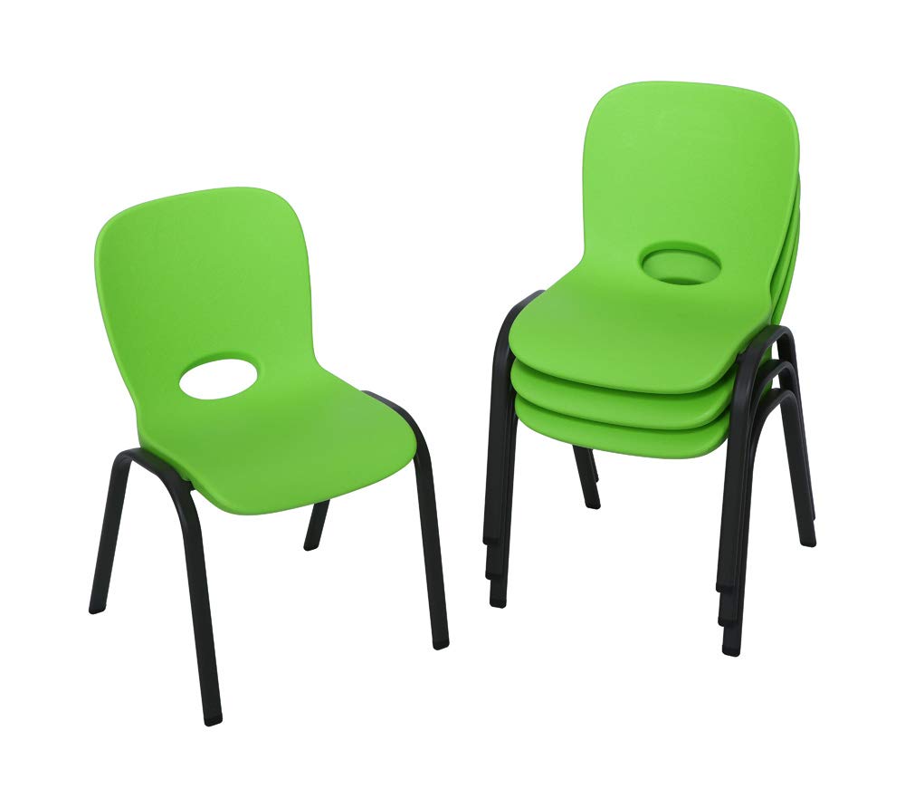 Lifetime 80473 Kids Stacking Chair (4 Pack), Lime Green