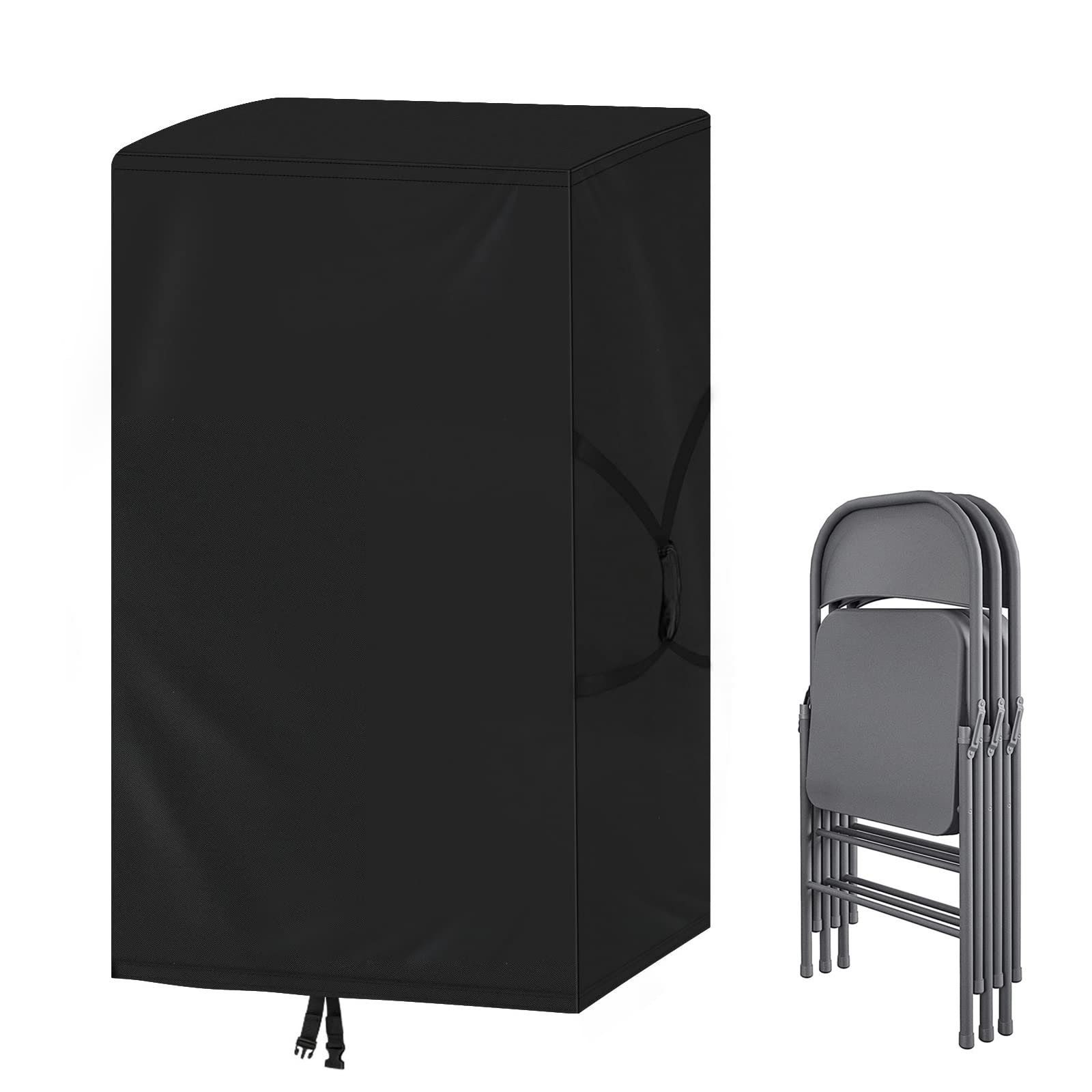 POMER Folding Chair Storage Bag for Plastic, Resin, and Wood Folding Chairs Waterproof Chair Cover with Handle for Chairs Storage and Transport - 20x12x39inch