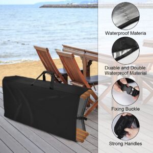 POMER Folding Chair Storage Bag for Plastic, Resin, and Wood Folding Chairs Waterproof Chair Cover with Handle for Chairs Storage and Transport - 20x12x39inch
