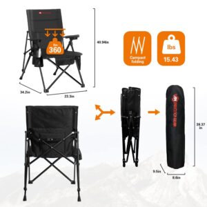 Antarctica Gear Heated Camping Chair with 12V 16000mAh Battery Pack, Heated Portable Chair, Perfect for Camping, Outdoor Sports, Picnics, and Beach Party, with 5 Pockets