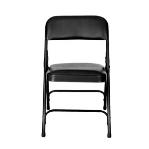 OEF Furnishings (4 Pack) Premium Vinyl Padded Folding Chair, Black