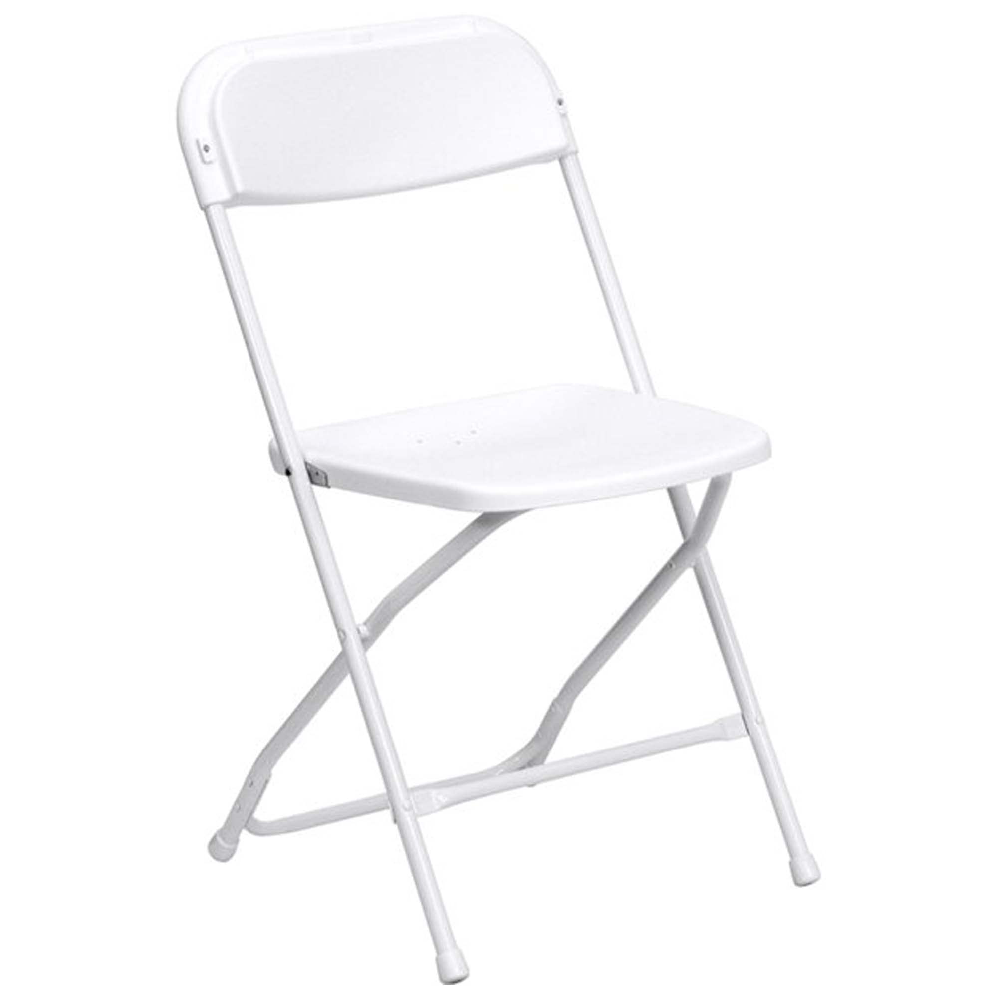 TentandTable Heavy Duty Poly Plastic Stackable Folding Chairs | White | for Event, Banquet, and Wedding| 300-Pound Capacity | 10 Pack