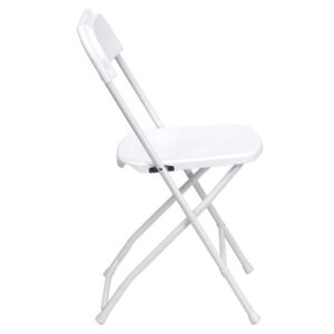 TentandTable Heavy Duty Poly Plastic Stackable Folding Chairs | White | for Event, Banquet, and Wedding| 300-Pound Capacity | 10 Pack