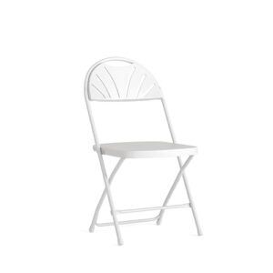 Flash Furniture HERCULES Series 650 lb. Capacity White Plastic Fan Back Folding Chair