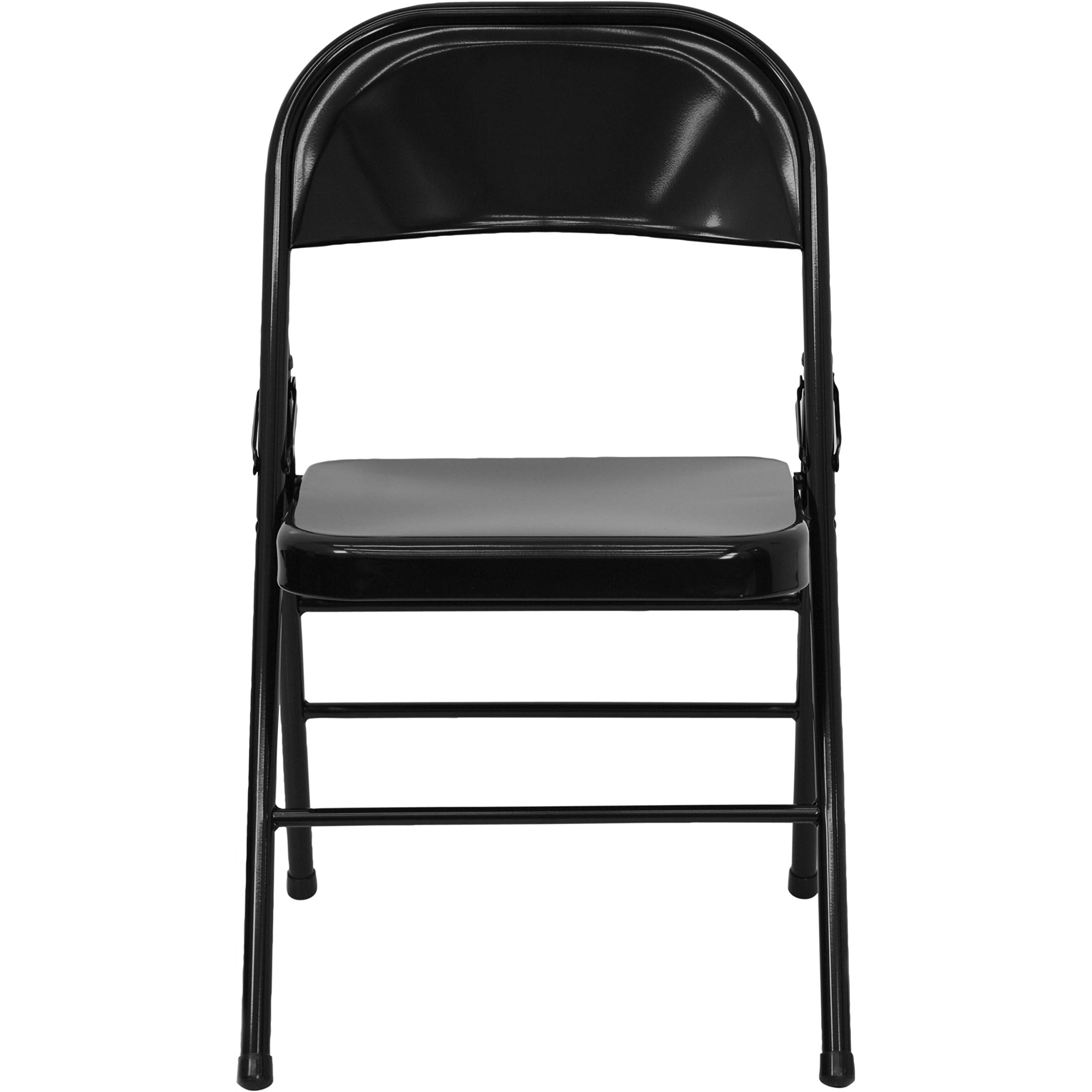 Flash Furniture HERCULES Series Triple Braced & Double Hinged Black Metal Folding Chair