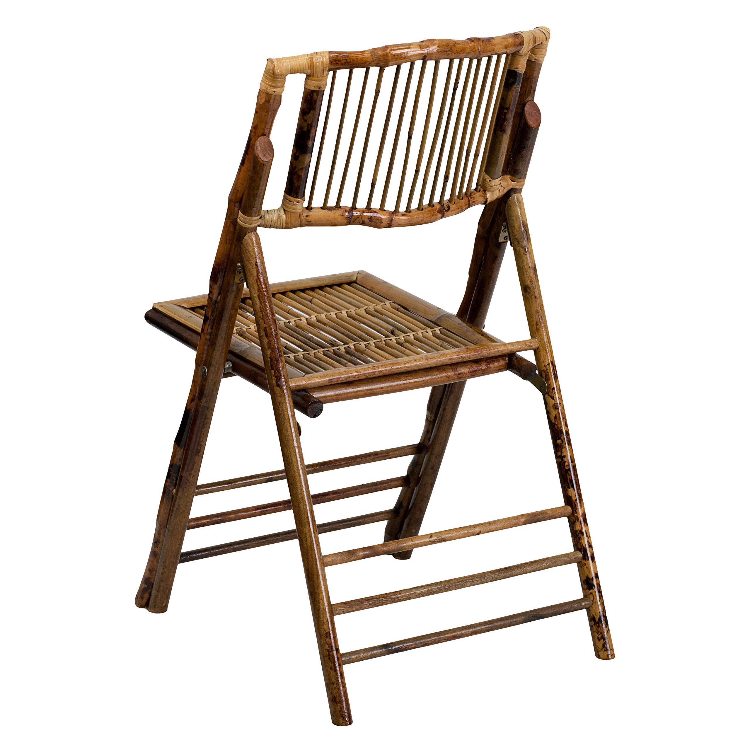 EMMA + OLIVER 2 Pack Commercial Event Party Rental Bamboo Folding Chair