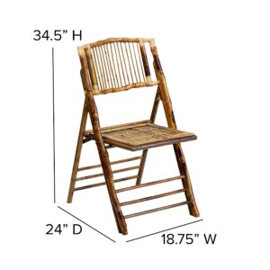 EMMA + OLIVER 2 Pack Commercial Event Party Rental Bamboo Folding Chair