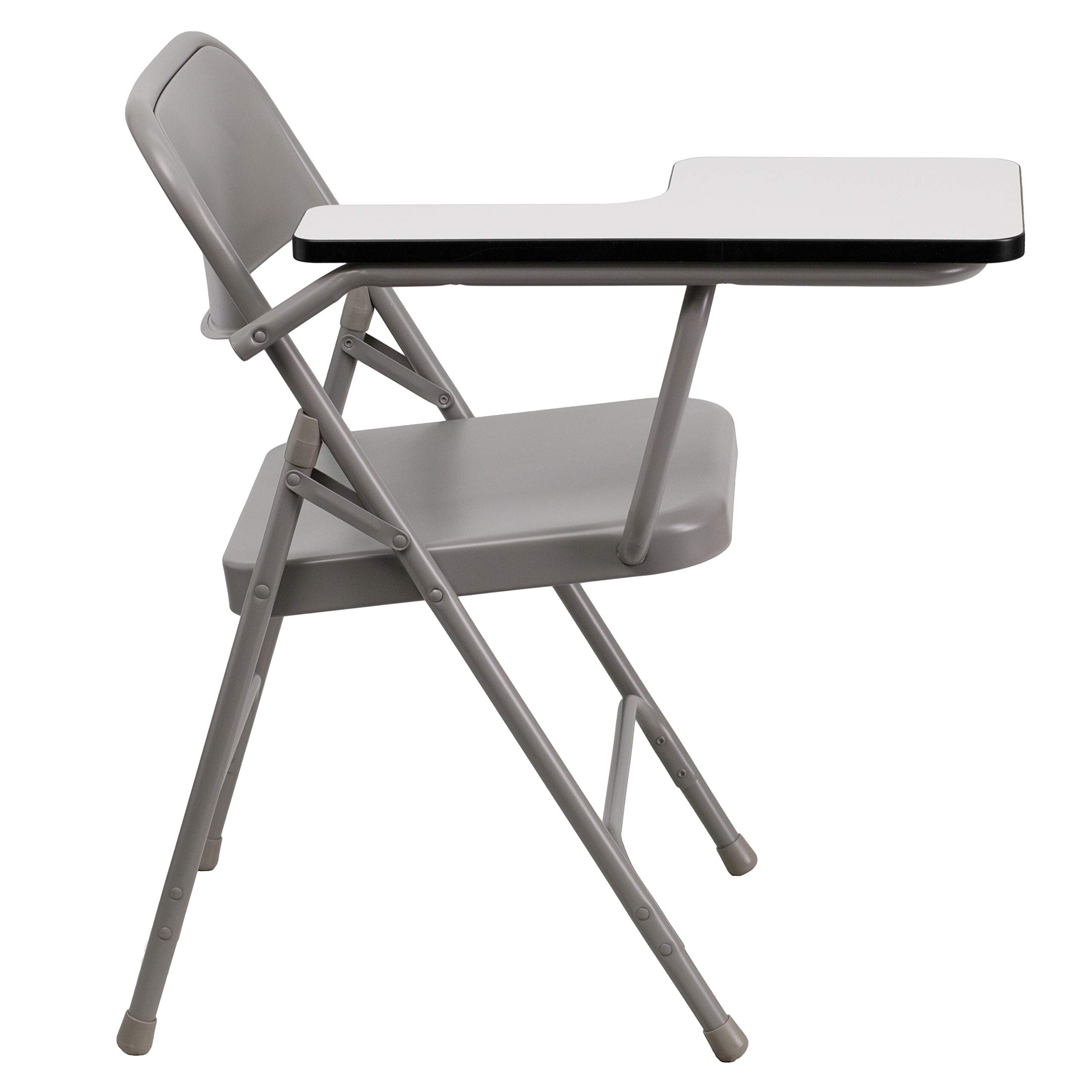 EMMA + OLIVER Premium Steel Folding Right Handed Tablet Arm Chair