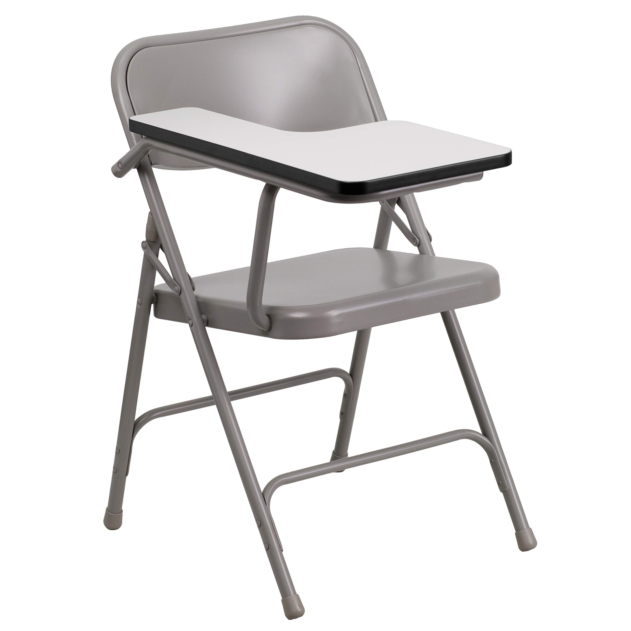 EMMA + OLIVER Premium Steel Folding Right Handed Tablet Arm Chair