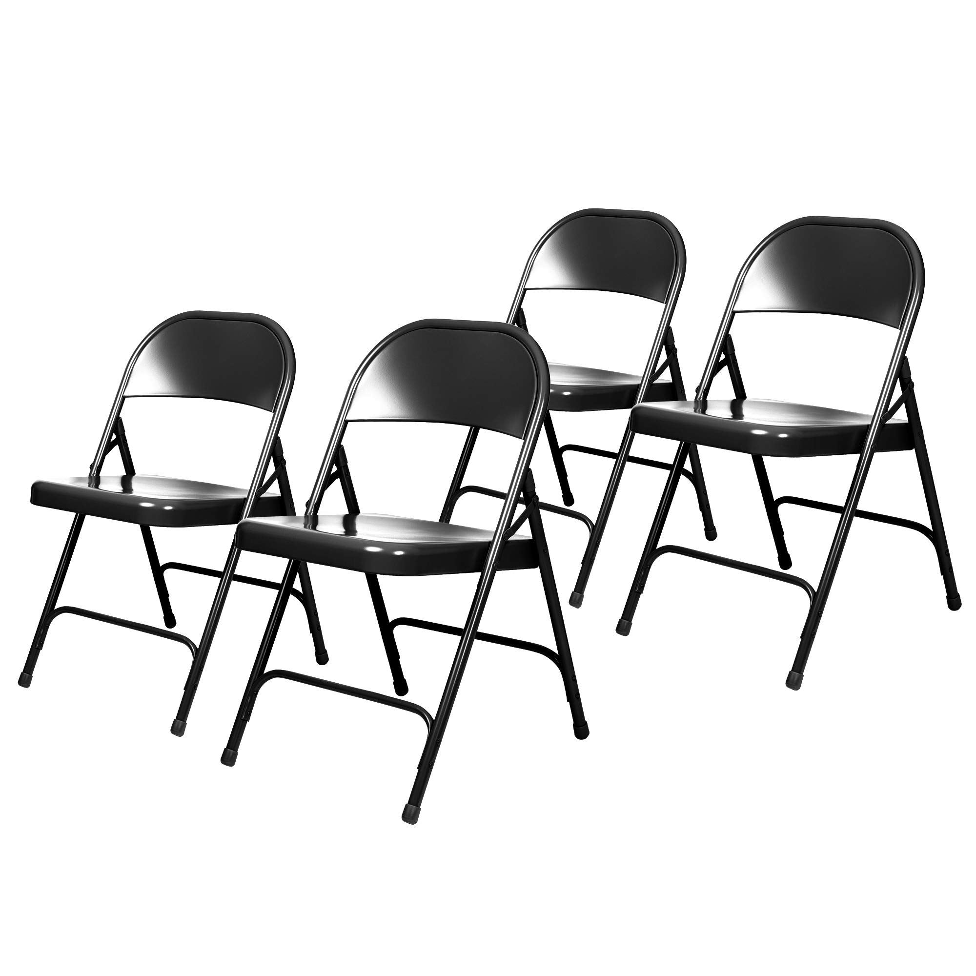 OEF Furnishings (4 Pack), Black Heavy Duty Steel Folding Chair