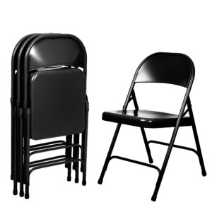 OEF Furnishings (4 Pack), Black Heavy Duty Steel Folding Chair