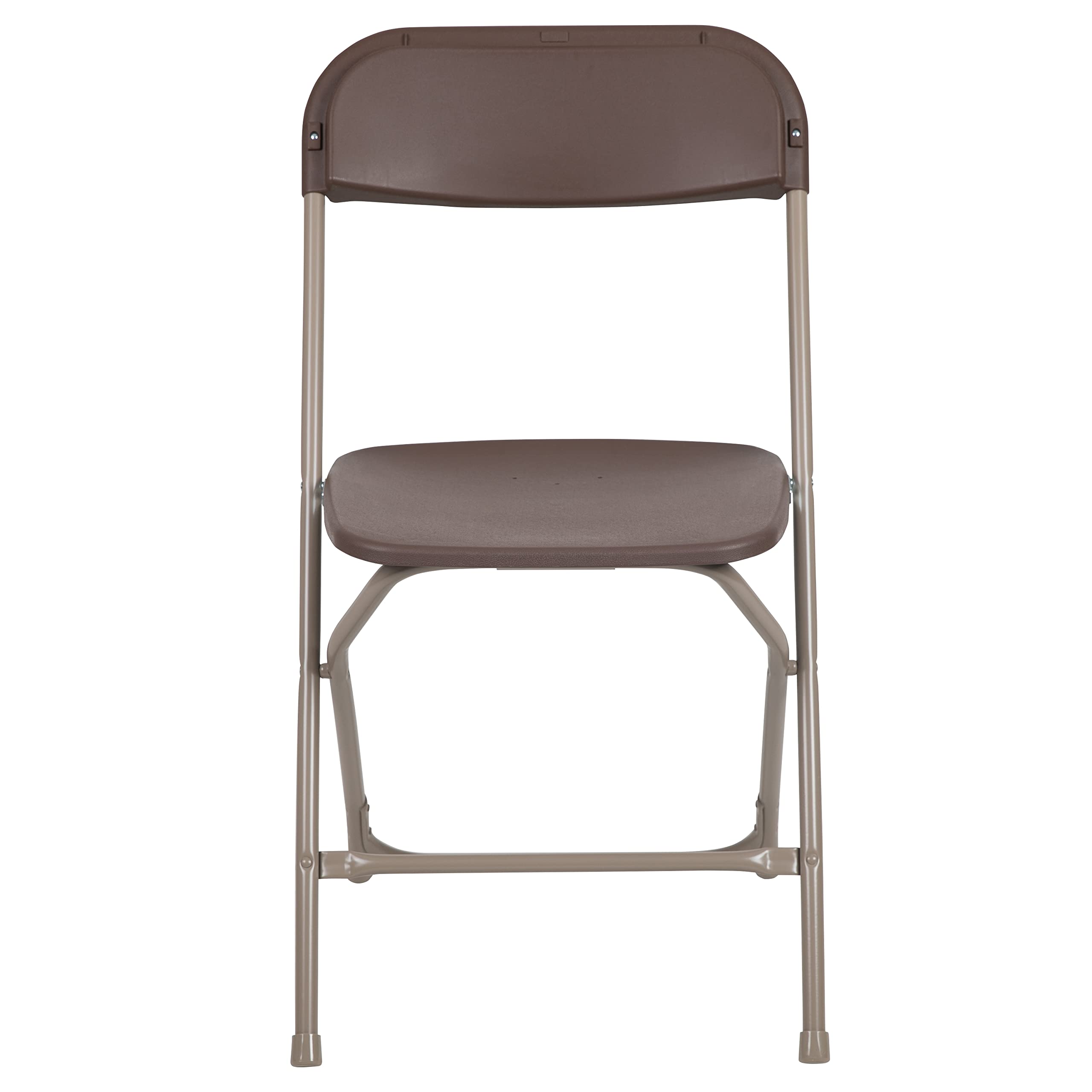 EMMA + OLIVER Folding Chair - Brown Plastic - 4 Pack 650LB Weight Capacity Comfortable Event Chair - Lightweight Folding Chair