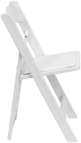 TentandTable White Resin Stackable Folding Chairs | 8 Pack | Heavy Duty | 300-Pound Capacity | for Banquets, Weddings, and Events