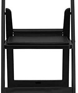 TentandTable Stackable Folding Chairs - Black Resin - Heavy Duty 300-Pound Capacity (8-Pack)