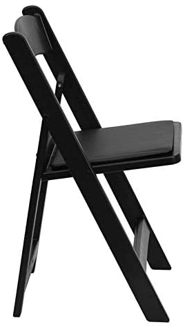 TentandTable Stackable Folding Chairs - Black Resin - Heavy Duty 300-Pound Capacity (8-Pack)