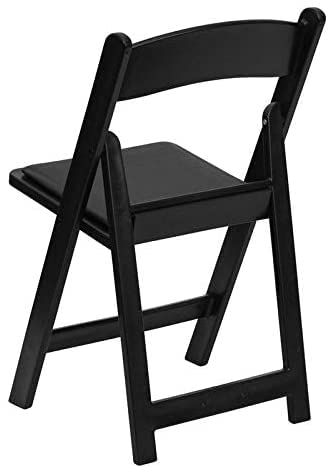 TentandTable Stackable Folding Chairs - Black Resin - Heavy Duty 300-Pound Capacity (8-Pack)