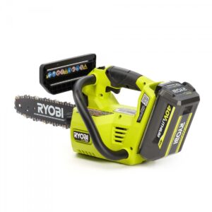 ryobi 40v hp brushless 12 in. top handle battery chainsaw with 4.0 battery and charger, ry40590