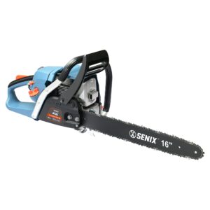 SENIX CS4QL-L3 4QL Gas Chainsaw with 16-inch Oregon Bar and Chain for Trees, Limbs, and Firewood, Loop Handle