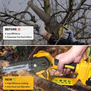 Mini chainsaw for DeWalt 20V battery: cordless electric chain saw - handheld 6 inch pruning tool（no battery）