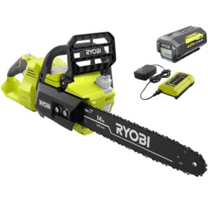 ryobi 14 inch 40-volt brushless chainsaw without battery and charger