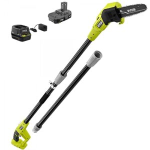 RYOBI ONE+ 18V 8 in. Cordless Oil-Free Pole Saw with 1.5 Ah Battery & Charger, Green