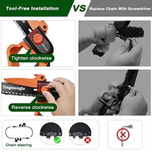 Mini Chainsaw 8 Inch, Cordless Mini Chainsaw Battery Powered with 24V 10000mAh Rechargeable Battery, 3.4Lb One-Hand Use Electric Chainsaw, Handheld Chainsaw for Tree Trimming Wood Cutting