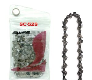 reliable replacement sc-s52 14-inch semi chisel saw chain, pitch: 3/8", gauge: .050", drive link count: 52, compatible for craftsman homelite poulan remington ryobi echo and more