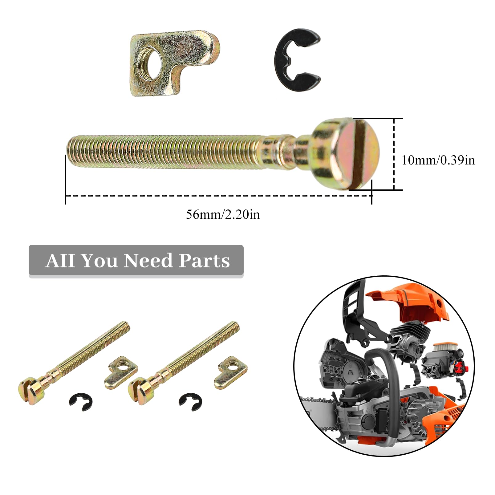 3Pcs/lot Bar Chain Adjuster Tensioner Screw Kit For HUSQVARNA 36 41 136 136LE 141 141LE 137 137E 142 142E 235 240 Chainsaw Parts