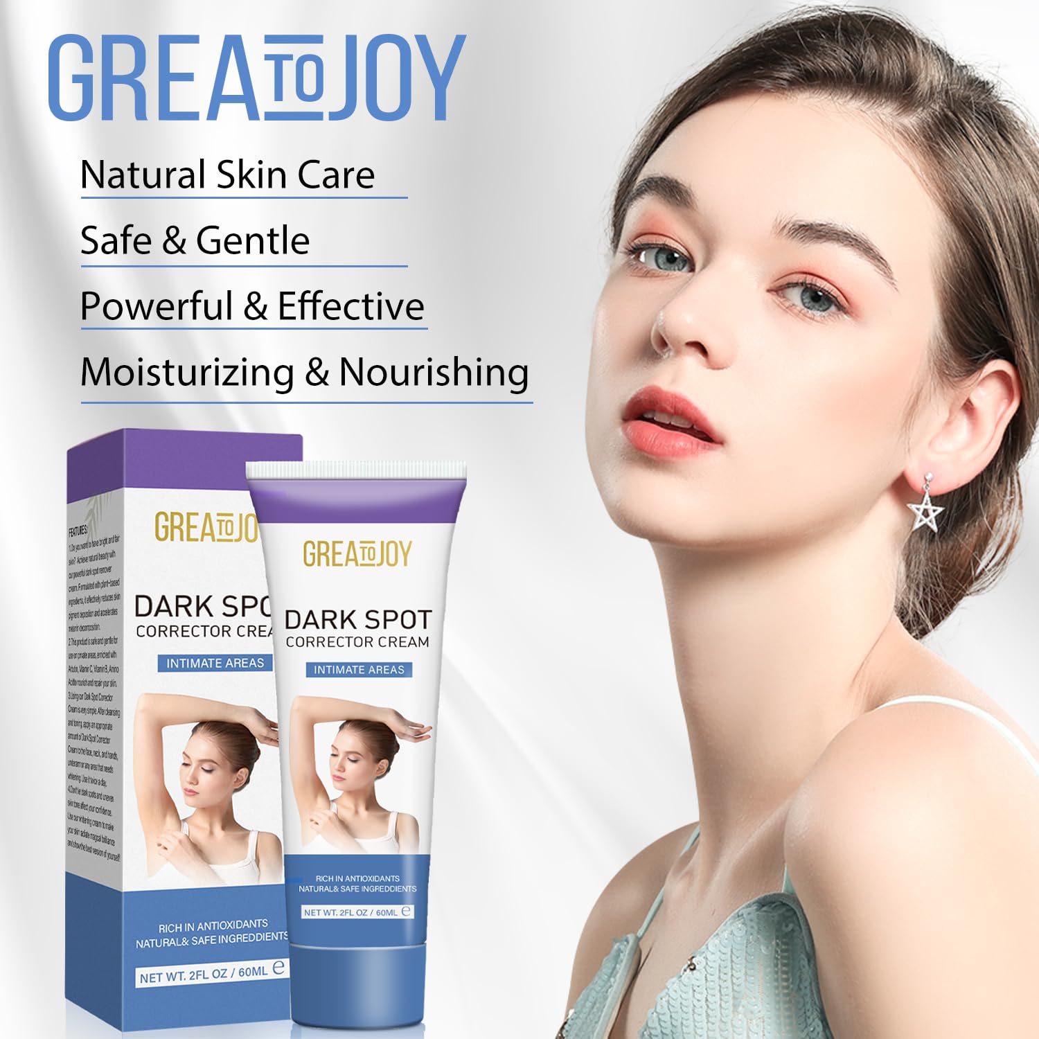 Greatojoy Underarm Cream - Dark Spot Corrector Cream – for Face, Body, Underarm, Armpit, Neck, Back, Legs, Elbows, Intimate Areas - for an Instant Result (2OZ/60ML)