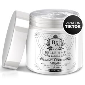 BELLE AME Premium Intimate Skin Brightening Cream - Dark Spot Corrector for Uneven Skin Tone - Face, Body, Underarm, Knees, Elbows, Inner Thigh and Intimate Area - 2oz