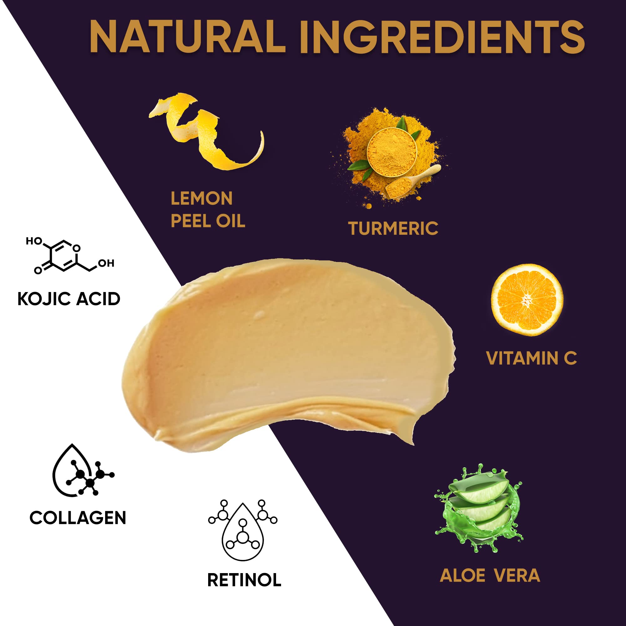 VALITIC Vitamin C & Turmeric Clay Mask - Dark Spot Corrector with Kojic Acid, Hyaluronic Acid & Retinol - Skin Care Routine for Minimizing Pores & Blackheads - with Applicator Brush - 50g