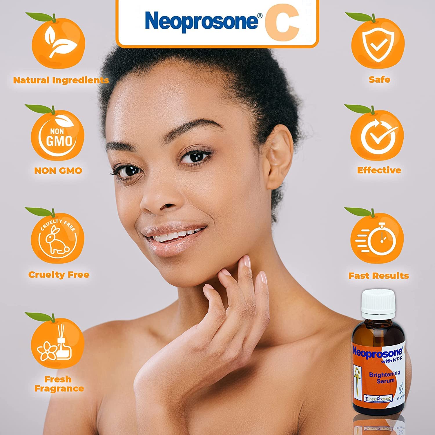 Neoprosone, Vitamin C Serum for Face | 1 Fl oz / 30ml | Brightening Serum For Dark Circle, Wrinkles | with Alpha Arbutin and Castor Oil