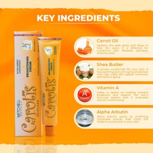 CAROTÏS, Skin Brightening Cream | 1.7 Fl oz / 50 g | Helps to Remove Pigments on: Face, Knees, Body, Armpit, and Private Areas | Brightening Gel with Carrot Oil, Alpha Arbutin, Shea Butter