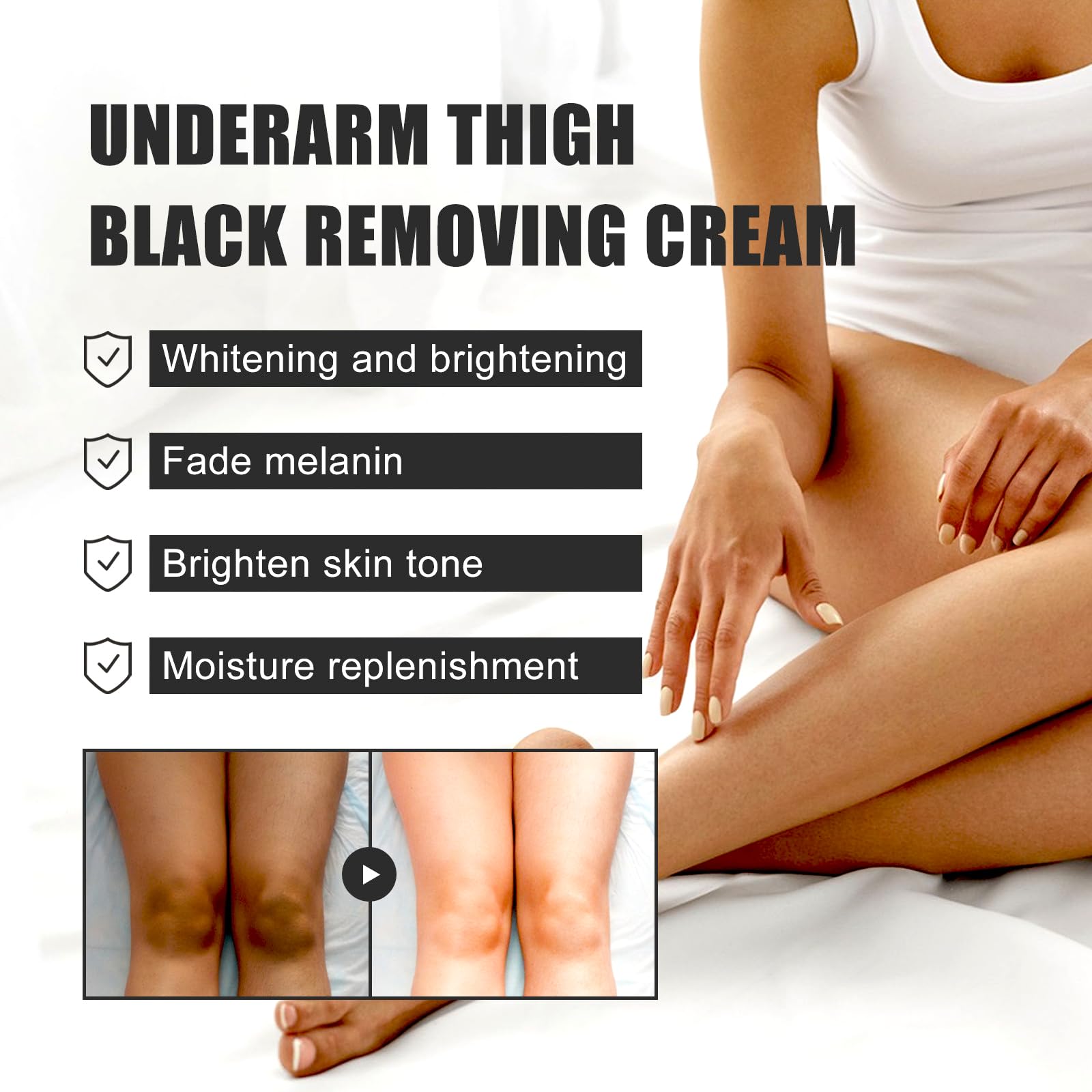 Juztec Armpit Thigh Darkening Cream Snow Bleach Cream - Whitening for Private Parts, Underarms & Dark Spot Removal - Gentle Skin Lightening (2 Pack)