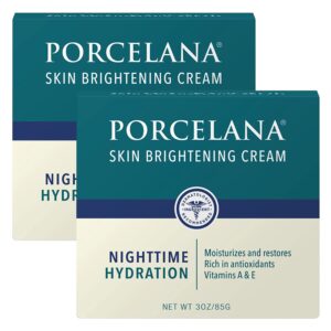 porcelana nighttime hydration cream updated formula - fades dark spots & evens skin tone - for sun or age spots, acne scarring, melasma & other discoloration - moisturizer w/vitamins & antioxidants