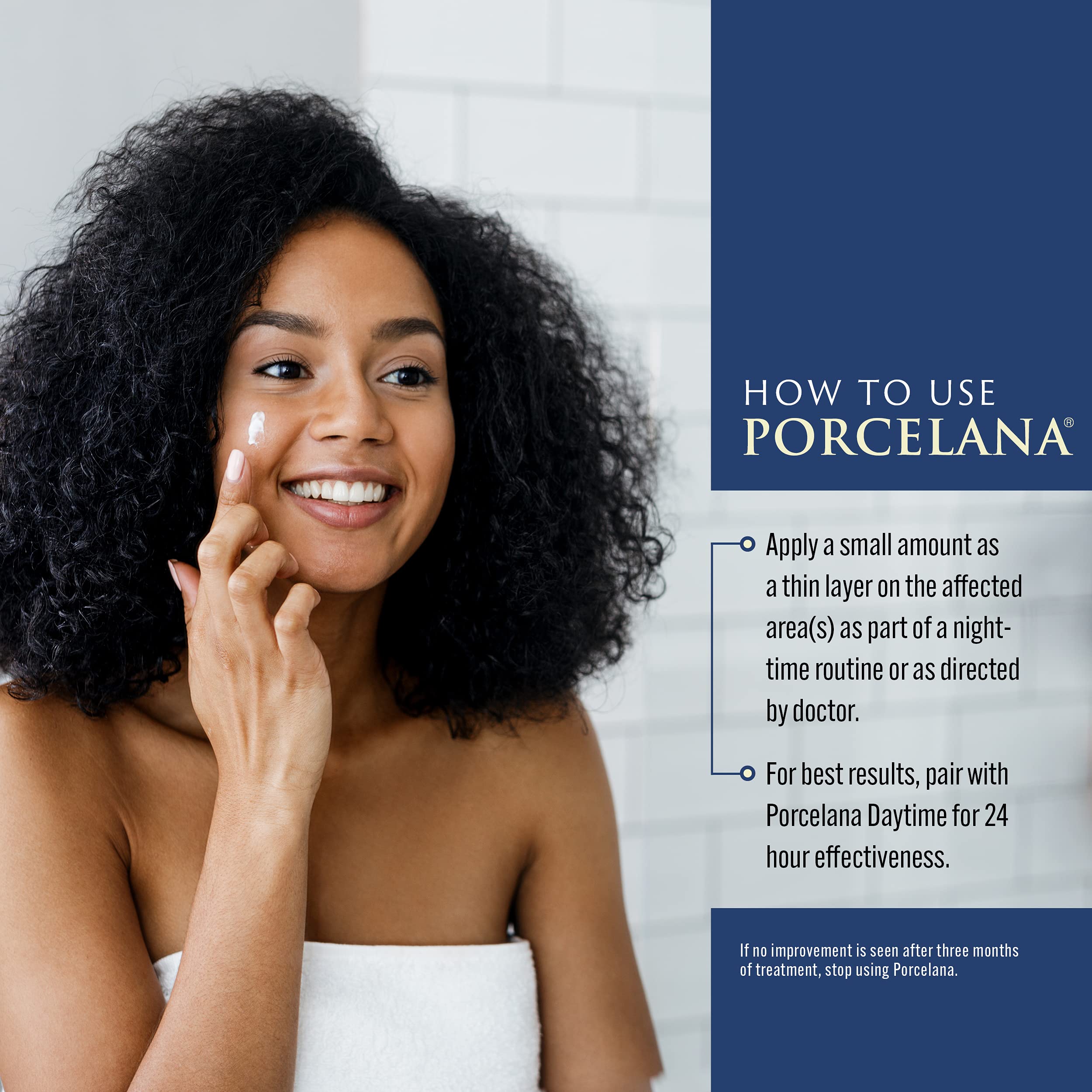 Porcelana Nighttime Hydration Cream Updated Formula - Fades Dark Spots & Evens Skin Tone - For Sun or Age Spots, Acne Scarring, Melasma & Other Discoloration - Moisturizer w/Vitamins & Antioxidants