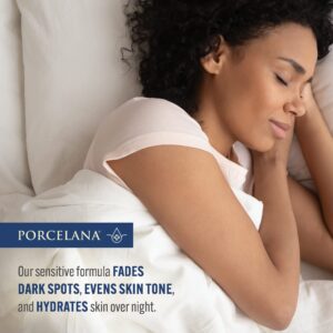 Porcelana Nighttime Hydration Cream Updated Formula - Fades Dark Spots & Evens Skin Tone - For Sun or Age Spots, Acne Scarring, Melasma & Other Discoloration - Moisturizer w/Vitamins & Antioxidants