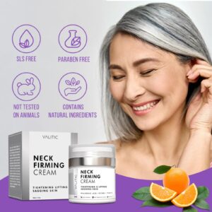 VALITIC Neck Cream for Tightening and Firming - Hyaluronic Acid, Retinol, and Vitamin C - Anti Aging Tightening & Lifting Sagging Skin Day and Night Cream