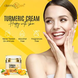 DERMAXGEN Turmeric Face Cream + 30% Vitamin C Glow Boosting Moisturizer & Skin Repairing, Hydrating with Organic Ingredients Anti-Aging Facial Cream, Normal, Dry, Oily & Combination Skin - 1.7 FL OZ