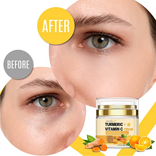 DERMAXGEN Turmeric Face Cream + 30% Vitamin C Glow Boosting Moisturizer & Skin Repairing, Hydrating with Organic Ingredients Anti-Aging Facial Cream, Normal, Dry, Oily & Combination Skin - 1.7 FL OZ