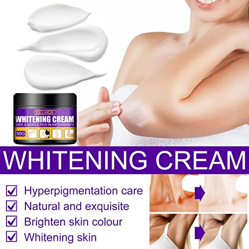 3Pcs Skin Whitening Lightening Cream 50G, Skin Bleaching Cream, Underarm Whitening Cream, Dark Spot Corrector Face Body Cream, Dark Spot Remover Corrector Cream for Face and Body Intimate Area Lightening Cream, for Face and Body, Moisturizes and Brighten