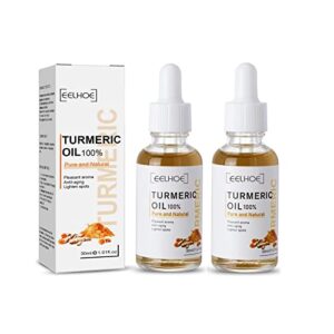 turmeric serum oil facial skin care serum, moisturizing the skin serum, suitable for dry skin, redness, & skin blemishes (colorless 2pc)