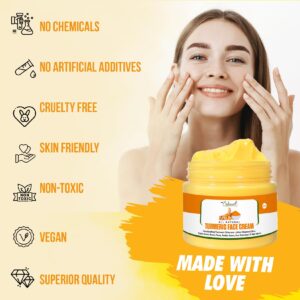 Turmeric Face Cream for Face & Body - All Natural Turmeric Skin Brightening Lotion - Turmeric Cleanses Skin, Fights Acne, Evens Tone, Fades Scars, Sun Damage, & Age Spots - Handcrafted Made in USA