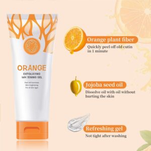 Orange Exfoliating Gel Scrub Face Body Skin,Natural Orange Peeling Gel Face Scrub,Deep Cleansing Moisturizing Facial Exfoliator 50g (2PCS)