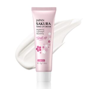 whitening brightening tone up cream,sakura essence glow tone up cream face moisturizer cream 1.06 fl oz hydrating & smooth dry skin lightweight nourishing facial skin instant tone-up lazy face cream